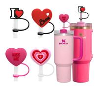 Stanley Cup Straw Cover - 0.4in Diameter, Silicone Straw Cap for 30&40 oz Tumbler with Handle, Valentine's Day Gift
