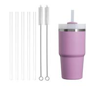 Stanley Cup Straws for 14oz and 20oz, Replacement Clear Straws for 40oz Adventure Quencher Tumbler, Plus Straw Cleaner Brush for Cup Accessories