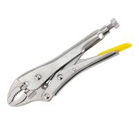 Stanley Curved Jaw Locking Grip Pliers 0-84-808 Bi-Materials Chrome Steel Silver