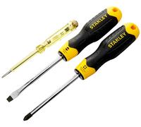 Stanley CUSH GRIP Screw Driver SET PAR/FLD/PH 3PCE, Multicolor, (0-65-012)