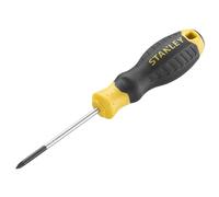 Stanley Cushion Grip™ Screwdriver Pozidriv Tip PZ0 x 60mm, Made from high-Strength, Chrome Vanadium Steel and Strong Magnetic Black Oxide tip