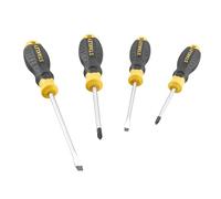Stanley Cushion Grip™ Screwdriver Set, 4 Piece, Engineered from high-Strength, Chrome Vanadium Steel to Reduce The Chance of tip Breakage