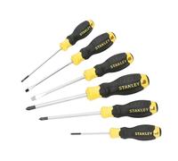 Stanley Cushion Grip™ Screwdriver Set, 6 Piece, Manufactured to the strictest Standards and Specifications. Suitable for demanding high Torque Applications.