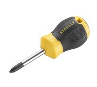 Stanley Cushion Grip™ Stubby Screwdriver Phillips Tip PH2 x 45mm, Made from high-Strength, Chrome Vanadium Steel with a Strong Magnetic Black Oxide tip