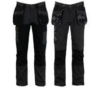 Stanley Dixon Mens Work Holster Cargo Stretch Slim Fit Trousers Knee Pad Pockets Comfort Cargo MAX Heavy Duty Combat Cordura Jeans (UK, Waist & Inseam, 34, 31, Grey Black)