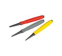 STANLEY DYNAGRIP™ NAIL PUNCH SET 3 PIECE HARDENED 0.8MM 1.6MM 2.4MM