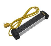STANLEY Electrical 4-Gang + 2 USB Powerboard with Cable Management 3m