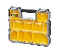 STANLEY FATMAX Pro Shallow Stackable Storage Organiser for Small Parts, Removable Compartments, 1-97-517