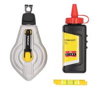 STANLEY FATMAX 30m Aluminium Red Chalk Reel Kit and Line Level, STHT47612-0