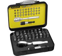 Stanley Ratchet 1-13-904 Set Of 32 Pc. 1/4 In Drive Bits (25mm) & Mag Bit Holder