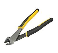 Stanley Fatmax Angled Diagonal Cutting Pliers 0-89-861 Bi-Materials Chrome Steel Silver, Black, Yellow