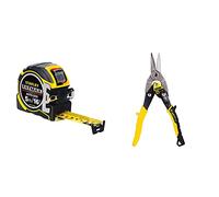 STANLEY FATMAX Autolock Tape, 5 m/16 ft & Aviation Snips - Straight Cut (2-14-563)