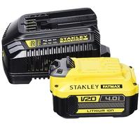 Stanley FatMax Battery Starter Kit SFMCB14M1 (18 Volt, 4.0 Ah, for Entering the Stanley FatMax V20 Battery System, Includes 1 x Quick Charger, 1 x 4.0 Ah Li-Ion Batteries)