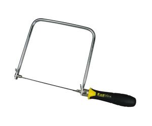 STANLEY FATMAX Coping Saw with 3x Replacement Blades, 0-15-106 | Hardened Tempered Blade, 170mm Throat Depth, Durable Steel Mounting, Comfortable Handle