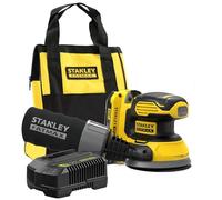 STANLEY FATMAX Cordless V20 Random Orbital Sander, 18V, SFMCW220D1S-QW | Includes 2.0Ah Battery, Charger & Soft Bag, Dust Collection System, Dust Sealed Switch, Lightweight Design