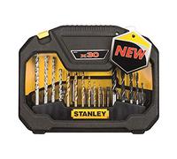 Stanley FatMax Drill Bit Set (30 pcs, Drill, Masonry, Metal, Wood, Black, Stainless Steel, 1.5-5/6 mm)