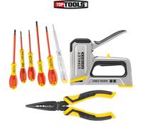 Stanley FATMAX Electrician Kit- 6pc VDE Screwdriver Set, Pliers & Cable Tacker