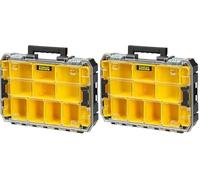 Stanley FatMax FMST82967-1 Stackable Tool Box with Transparent Lid and 10 Sorting Inserts of Different Sizes, Can be Combined with Other TSTAK Boxes (Pack of 2)