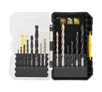 Stanley FatMax Mixed Drill Bit Set 14 Piece For Masonry Wood And Metal STA88561