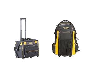 STANLEY FATMAX Open Mouth Rolling Rigid Tool Bag Trolley, Multi-Pockets Storage Organiser, FMST1-80148 & 1-79-215 Fatmax Backpack on Wheels