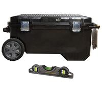 STANLEY FATMAX Pro Rolling Toolbox Chest, Heavy Duty Metal Latch, Portable Tote Tray for Tools and Small Parts, 1-94-850 & 0-43-609 Xtreme Torpedo Scaffold Level, 25cm