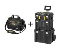 Stanley Fatmax Pro-Stack 4 Piece Mobile Tool Storage Tower Inc Soft Tool Bag