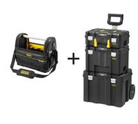 Stanley Fatmax Pro-Stack 4 Piece Mobile Tool Storage Tower Inc Tote Tool Bag