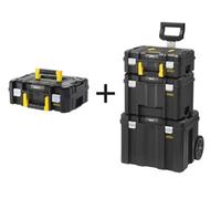 Stanley Fatmax Pro-Stack 4 Piece Mobile Tool Storage Tower Inc X2 Shallow Boxes