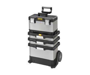 STANLEY FATMAX Rolling Workshop, 4-in1 Units including Removable Toolbox, Telescopic Handle, Large Storage, Compact Mobile Workstation, 1-95-622