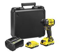 Stanley-fatmax Stanley FATMAX V20 Cordless Impact Driver 18 V Li-Ion Brushless Motor 190 Nm 3800 cp/min with 1 Case 2 x 2 Ah Batteries SFMCF820D2K-QW