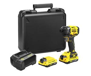 Stanley-fatmax Stanley FATMAX V20 Cordless Impact Driver 18 V Li-Ion Brushless Motor 190 Nm 3800 cp/min with 1 Case 2 x 2 Ah Batteries SFMCF820D2K-QW