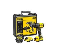 Stanley FatMax 18V V20 Cordless Brushless Hammer Drill Driver Kit, 2 x 2.0Ah Batteries