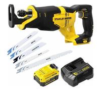 Stanley Fatmax V20 18V Cordless Reciprocating Saw 4Ah Battery 5 Blades Sfmcs300