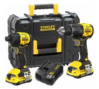 Stanley FatMax V20 2 Piece 18v Cordless Power Tool Kit 2 x 2ah Li-ion Charger Case