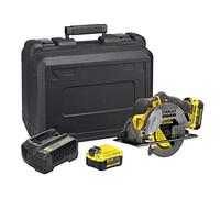Stanley FATMAX V20 Cordless Circular Saw 18 V Li-Ion Brushless Motor 165 mm Speed 4000 RPM Angled Cuts Up to 50° 1 Case 2 x 4 Ah Batteries 1 Charger SFMCS500M2K-QW