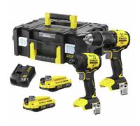 Stanley Fatmax V20 Cordless Combi Drill and Impact Driver Set - 18V