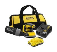 STANLEY FATMAX V20 Cordless Random Orbit Sander, Includes 2.0Ah Li-Ion Battery, 2A Charger and Soft Bag, 18V, SFMCW220D1S-GB
