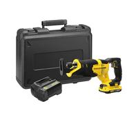 STANLEY FATMAX V20 Cordless Reciprocating Saw, Includes 2.0Ah Li-Ion Battery, 2A Charger and Kit Box, 18V,SFMCS300D1K-GB