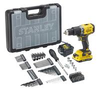 Stanley Fatmax V20 SFMCD715 18v Cordless Brushless Combi Drill 1 x 2ah Li-ion Charger Case & 100 Piece Accessories