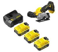 Stanley Fatmax V20 SFMCM300 18v Cordless Brushless Angle Grinder 76mm 3 x 4ah Li-ion Charger No Case