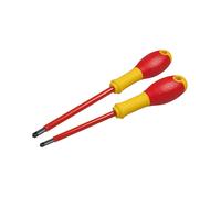 Stanley Fatmax Vde Insulated Borneo Pozi Scewdriver Set Of 2 in Red Stanley Red