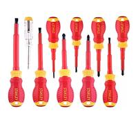 Stanley FatMax VDE Insulated Phillips, Pozi & Slotted Screwdriver Set, 10 Piece