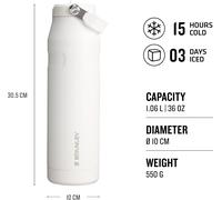 Stanley Flip Straw 2.0 Sports Water Bottle with Straw 1.06L 15 Hours Cold Frost