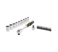Stanley FMMT82681-0 Set De Trinquete 1/2" 120 Teeth + Bits for DIYers & Professionals, Designed for Repair, Installation and Workshop tasks, 11-piece Set