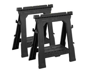 STANLEY Folding Workbench Sawhorse, Twin Pack, Ultra Cvompact, Folds Flat, Up to 450kg Max Load Capacity, STST1-70713