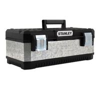 STANLEY Galvanised Toolbox with Heavy Duty Metal Hinge, Portable Tote Tray for Tools and Small Parts, 20 inch, 1-95-618