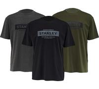 STANLEY Hampton Tee Shirts Triple Pack - Black, Grey, Olive Medium