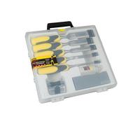 Stanley Hand Tools Dynagrip Chisel With Strike Cap Set, 5 Piece + Accessories Multi Colour (One Size)