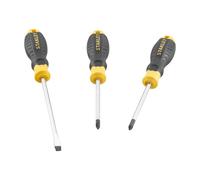 Stanley Cushion Grip™ Screwdriver Set, 3 Piece, Engineered from high-Strength, Chrome Vanadium Steel to Reduce The Chance of tip Breakage.