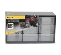 Stanley Hardware Organizer, 9 Drawers, Model 1 93 978, Black and Transparent